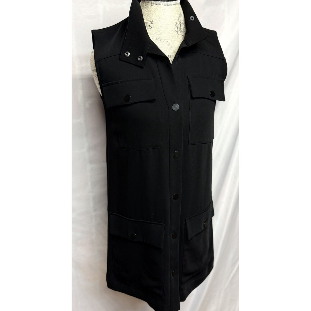 RACHEL Rachel Roy Women's Black Size Small Sleeveless Dress Utility Vest EC